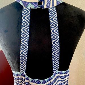 Anthropologie summer geometric blue dress 💙